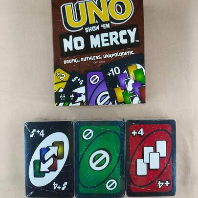 Mattel 168 Pcs UNO NO MERCY Special Edition Card Game, Great For Party Ice Breaking, Competitive Fun For Adults And Teens, Novel Classic UNO, Gift Idea For Game Players, Ideal For Collectors And Players