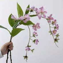2pcs Artificial Jasmine Flower Hanging Decor For Balcony, Artistic Silk Flower, Lifelike Real Flower, Suitable For Home Decor Bouquet, Balcony Decor, DIY Wedding Bride Gift, Birthday Party Supplies, Tabletop Decor, Yard Decor, Wedding Decor Bouquet, Bouquet, Artificial Flower, Back To School Room Decor, Silk Lily Fake Flower - Multicolor - View 2