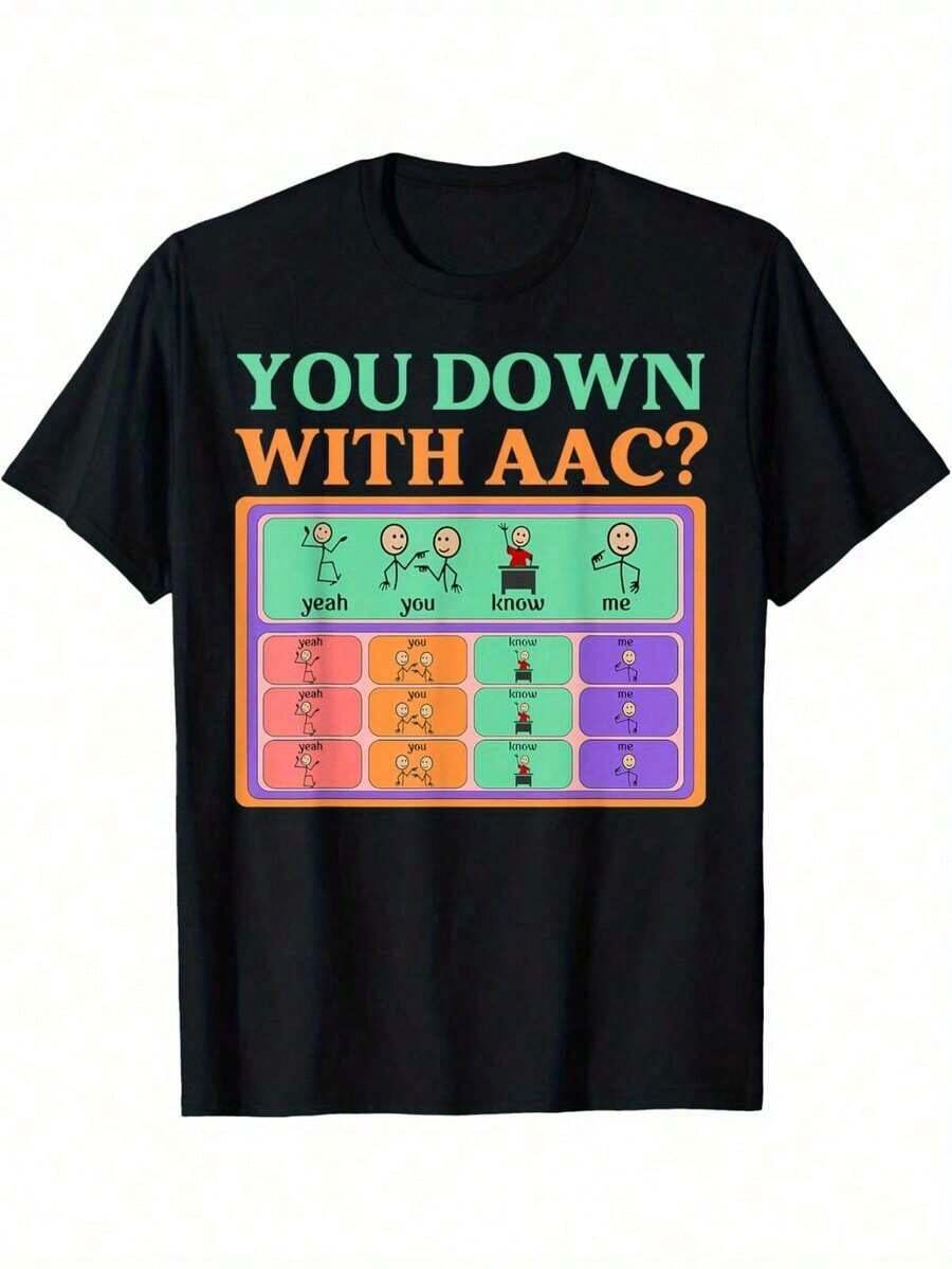 Camiseta AAC Awareness Alternative Communication You With AAC - Negro - Ver 1
