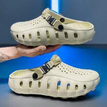 Men's Fashion Colorblock Slippers, Breathable EVA Sandals With Adjustable Straps, Comfortable Wear, Suitable For Casual Outdoor Activities In Spring, Summer And Autumn - Rice Green - View 8