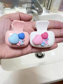 Cute Toothbrush Head Protector, Heart-Shaped Balloon/Cloud Pattern Toothbrush Holder, Travel Toothbrush Dust-Proof Storage Tool, Travel Toothbrush Storage Box, Dust-Proof Toothbrush Protector, Portable, Best Gift For Couples, Friends, Family, Teachers, Travel Enthusiasts, Essential For Home, Dorm, Back To School - Multicolor - View 4