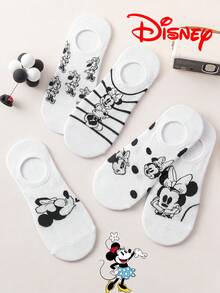 Disney 10/5/1 双迪士尼袜子，可爱米奇男士短袜，夏季隐形短袜，卡通趣味袜子，舒适透气时尚男士袜子，绝佳礼物，透气吸汗，休闲百搭，时尚卡通图案船袜，适合学生，欧美成人尺码，可作礼物和日常穿着，米奇和他的朋友们 - 彩色 - 查看 13