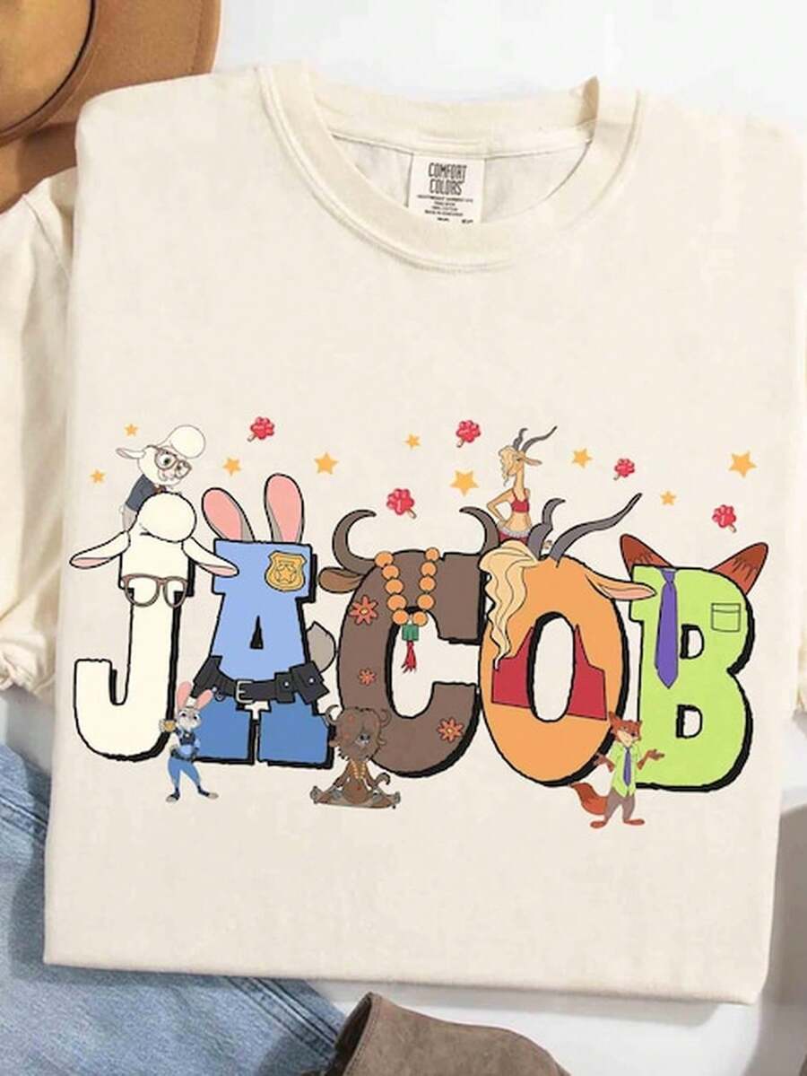 Nombre perS1onalizado Z1ootopiA1 PerS1onA1Jes de lA1 Película T1S1Hirt, Judy Hopps Nick Wilde S1Hirt, Zootropolis T1EE, Land Family 2025 TR1ip T1EE