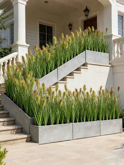 12 Bunches Artificial Onion Grass Foxtail Grass Flowers, Plastic Fake Ground Plants - Suitable For Outdoor Garden, Indoor Decor, Window Frames | Ideal For Spring, Summer, Autumn, Winter | Anniversary, Easter, Mother's Day, Wedding | Gifts, Garden Decor | Natural Looking Blooms | Artificial Floral Decor