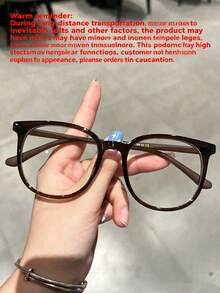 1pc Women's Oversized Lightweight Anti-Fatigue Transparent Lens Eyeglasses, Fashionable Multifunctional Flat Lens Suitable For Daily Use, Computer, TV, Gaming, Smartphone - Clear - View 10
