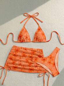 Conjunto de traje de baño de vacaciones para mujer, conjunto de vacaciones de verano para mujer, conjunto de playa para mujer - Multicolor 6 - Ver 7