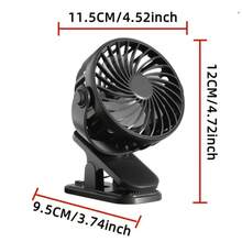 Portable Fan With Clip, USB Rechargeable Clip-On Fan, Type-C Charging Port, Compact And Portable Design, Very Suitable For Summer And Outdoor Use, Perfect Companion For Office, Outdoor, Travel And Camping Adventures - Black - View 7