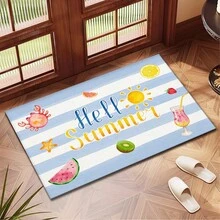 1pc Minimalist Watermelon Print Absorbent Mat/Drying Mat For Coffee Maker, Tableware - Polyester Absorbent Desktop Protective Mat With Rubber Anti-Slip Pad, For Kitchen Counter Decor, Home Bar And Dining Table - Multicolor - View 5
