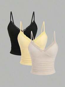 Conjunto de camiseta con volantes y encaje sexy de estilo - Multicolor 10 - Ver 6