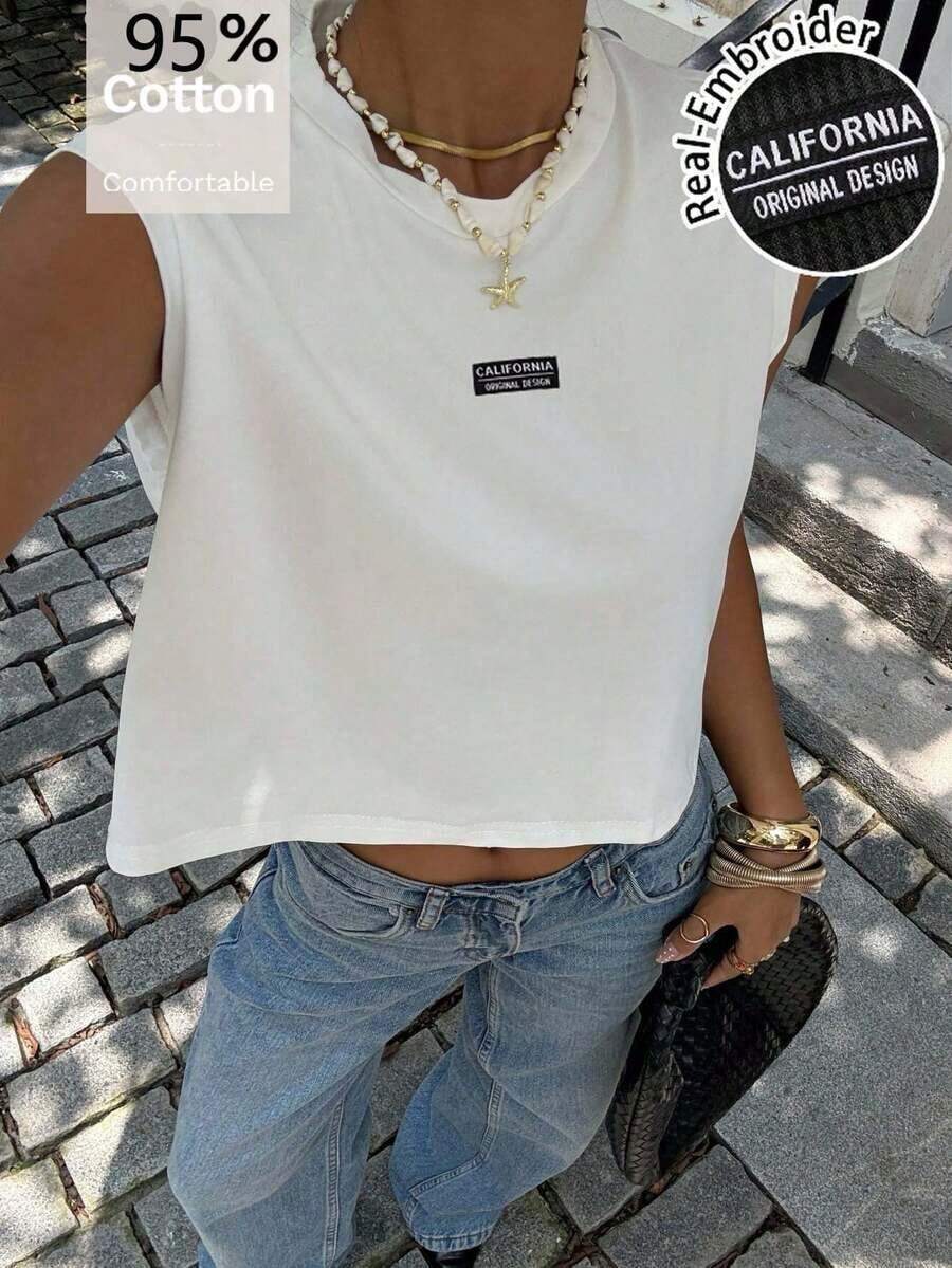 Top sin mangas casual y minimalista para mujer con estampado de cóctel - Estilo deportivo versátil para vacaciones de primavera, boda en una isla tropical, aniversario, fiesta de damas de honor, cita nocturna, invitada de boda, despedida de soltera, festival de música bohemio y uso elegante de verano - Multicolor 6 - Ver 1