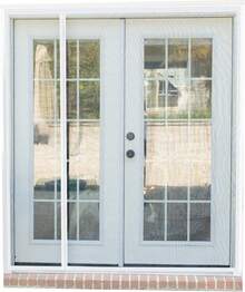 Magnetic Screen Door For French & Sliding Door – Heavy Duty Hands-Free Self-Closing Fiberglass Mesh, Black Trim - Fits 70" X 80" Doors (72" X 82" Screen Size) - White Trim - View 2