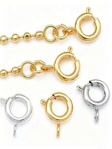 10 chiếc khóa lò xo bằng đồng mạ vàng và bạc 18K, thích hợp để làm vòng tay, dây chuyền và trang sức DIY. - Khóa lò xo - Xem 1