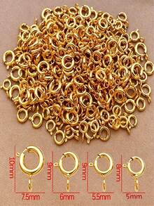 10 chiếc khóa lò xo bằng đồng mạ vàng và bạc 18K, thích hợp để làm vòng tay, dây chuyền và trang sức DIY. - Khóa lò xo - Xem 4