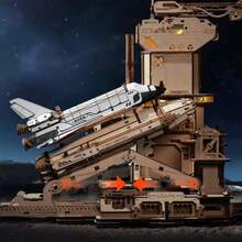 Robotime ROKR 3D Wooden Space Shuttle Model Kit - 446 Piece STEM Building Set With Launch Simulation & LED Light Effects, Educational DIY Puzzle For Adults & Teens, Unique Gift For Space Enthusiasts - Wood Color - View 4