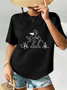 Women T-Shirts - Black - View 2