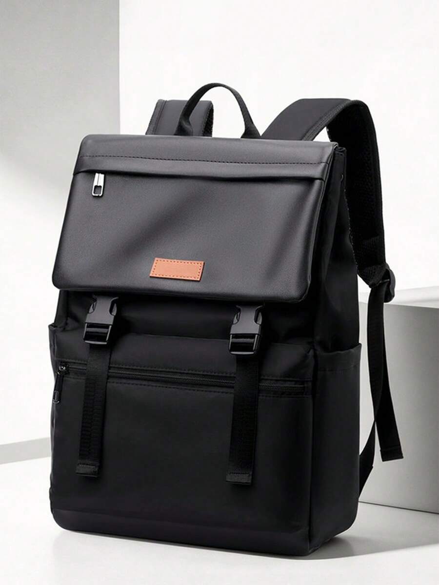 16 Inch Laptop Backpack For Men, Flap Design, Lightweight, Korean Style, Waterproof, For School, Commuting, Travel