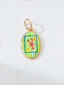 1pc Gold-Plated Colorful Enamel Pendant Necklace, Customizable Tropical Fruit Theme Pendant Necklace, Delicate Paperclip Chain Layered Jewelry, Cute Stackable Beach Holiday Daily Wear Women Gift - Multicolor - View 54