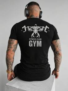 ZYNTH BALENO Áo thun nam tay ngắn cổ tròn in họa tiết thời trang, thích hợp cho phòng tập gym và các hoạt động thể thao ngoài trời. - màu đen - Xem 1