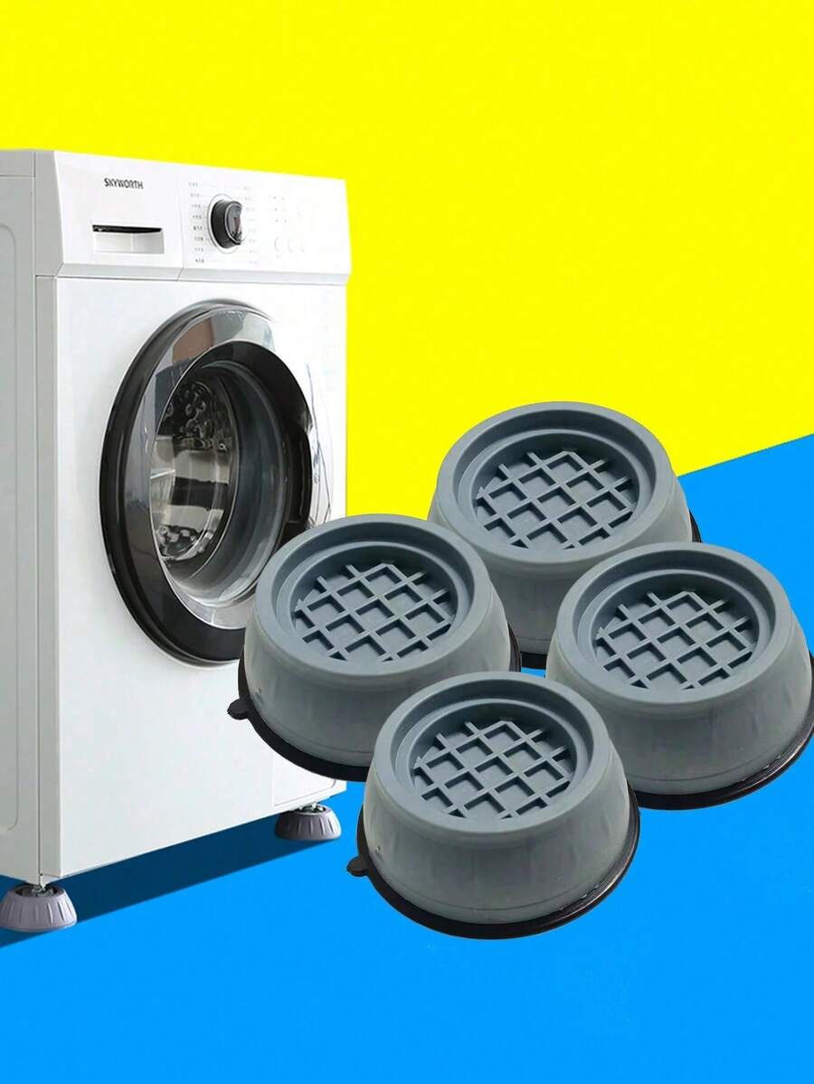 4个重型防震减震垫,通用防滑家具脚垫,降噪稳定底座,哑光金属耐磨地板保护垫,适用于洗衣机、冰箱、烘干机、沙发、橱柜、桌子、椅子和其他大型家用电器 - 多款式 - 查看 1