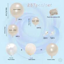237 Stücke Elfenbein Perlen Latex Luftballons mit Perlen Dekor, geeignet für Geburtstagsfeiern, Hochzeiten, Abschlussfeiern, Babypartys, Jahrestage, Babypartys, Partys, Heimdekoration, Raumdekoration, Fotohintergrund, Neujahr und Valentinstag - Übersicht 14