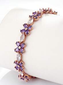 1pc Bestselling Zirconia Quality Bracelet - Yellow Gold - View 5