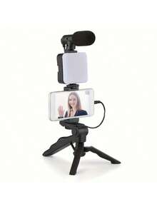 Portable Multifunctional Phone Beauty Fill Light, Desktop Stand, Handheld Selfie Tripod, Live Streaming Light Clip, Pocket-Sized Black Video Light, 3 Lighting Modes Adjustable, Suitable For IPhone, Android, Makeup, Selfie, Vlog, Video Shooting, Ideal For Phone Camera Fill Light, Vlog Equipment, Suitable For Selfie, Live Streaming, Photography And More, Portable Selfie Light, Phone Fill Light - Multicolor - View 8