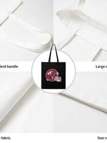 Virginia Tech Hokies Football Canvas Tote Bag, Lightweight Durable Gift,Canvas Market Shopping Bag,Canvas Shopping Bag For Travel,Canvas Tote Bag For Shopping/Grocery - màu đen - Xem 4