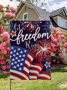 Cờ vườn "Let Freedom Ring" mừng ngày Quốc khánh 4 tháng 7, cờ sân vườn hai mặt mang tinh thần yêu nước, cờ Mỹ với họa tiết pháo hoa và ngôi sao, cờ trang trí ngày Quốc khánh, thích hợp sử dụng ngoài trời trên sân hiên và bãi cỏ, kích thước 12x18 inch. - G - Xem 6