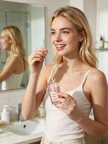 1pc Automatic Pop-Up Toothpick Holder, Premium Portable Mini Toothpick Storage Box, Rectangular Toothpick Dispenser, High-Quality Home Toothpick And Dental Floss Organizer, Ultra-Fine Floss Stick Storage Box, Oral Cleaning And Freshening, Easy To Carry In Pocket/Bag, Suitable For Home, Office, Travel, Office Supplies, Father's Day Gift, Mother's Day Gift - Multicolor - View 3