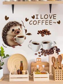 4pcs Coffee Theme Wall Decal Set, Waterproof Self-Adhesive Removable PVC Wall Stickers, Kitchen Coffee Shop Style Background Decor Stickers, Suitable For Kitchen, Dining Room, Cafe, Coffee Corner, Office, Next To Coffee Machine, Bar, Coffee Area. - Wall Stickers - View 9