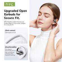 HTC NE35 Bluetooth 6.0 AI Translation Earphone, OWS Sports Wireless Earbuds dengan Mikrofon, Desain Pengait Telinga Ultra Ringan yang Nyaman, Rose Gold - View 6