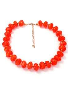 Collar de cuentas bohemio y colorido de dopamina, hecho a mano con nudos, collar de cuentas grandes tipo ábaco, joyería casual para uso diario, playa y vacaciones - Multicolor - Ver 14