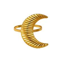 8pcs/4pcs/1pc Gold Crescent Moon & Letter Ramadan Kareem Napkin Rings, Suitable For Eid, Festivals, Family Gatherings, Alloy Napkin Holder For Dining Table DIY Decor - Gold - View 15