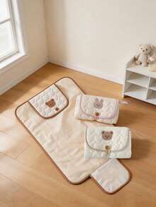 1pc Baby Bear & Rabbit Waterproof Changing Pad, Convenient Multifunctional Diaper Bag, Foldable & Portable, Gift For Baby - Baby Diaper Pad - View 2