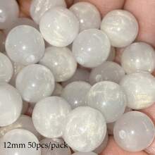beadia 50颗/包 8/10/12毫米 白色梦幻星空树脂流沙金色仿猫眼圆珠，闪亮星空圆珠，多功能手工饰品制作材料，适合时尚配饰和装饰 - 白色 - 查看 6
