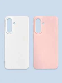 2pcs Minimalist Solid Color Phone Cases, Pink & White, Compatible With IPhone 16, 16 Pro Max, 16 Pro, 16 Plus, Galaxy Phones - Multicolor - View 76