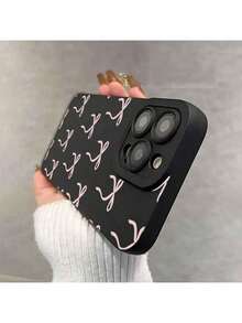 Funda de Teléfono con Patrón de Lazo, Cubierta Protectora de Teléfono Anti-Caída, Accesorio de Teléfono Compatible con Protector de Pantalla de  Negro Carcasa personalizada con estampado - Negro - Ver 2