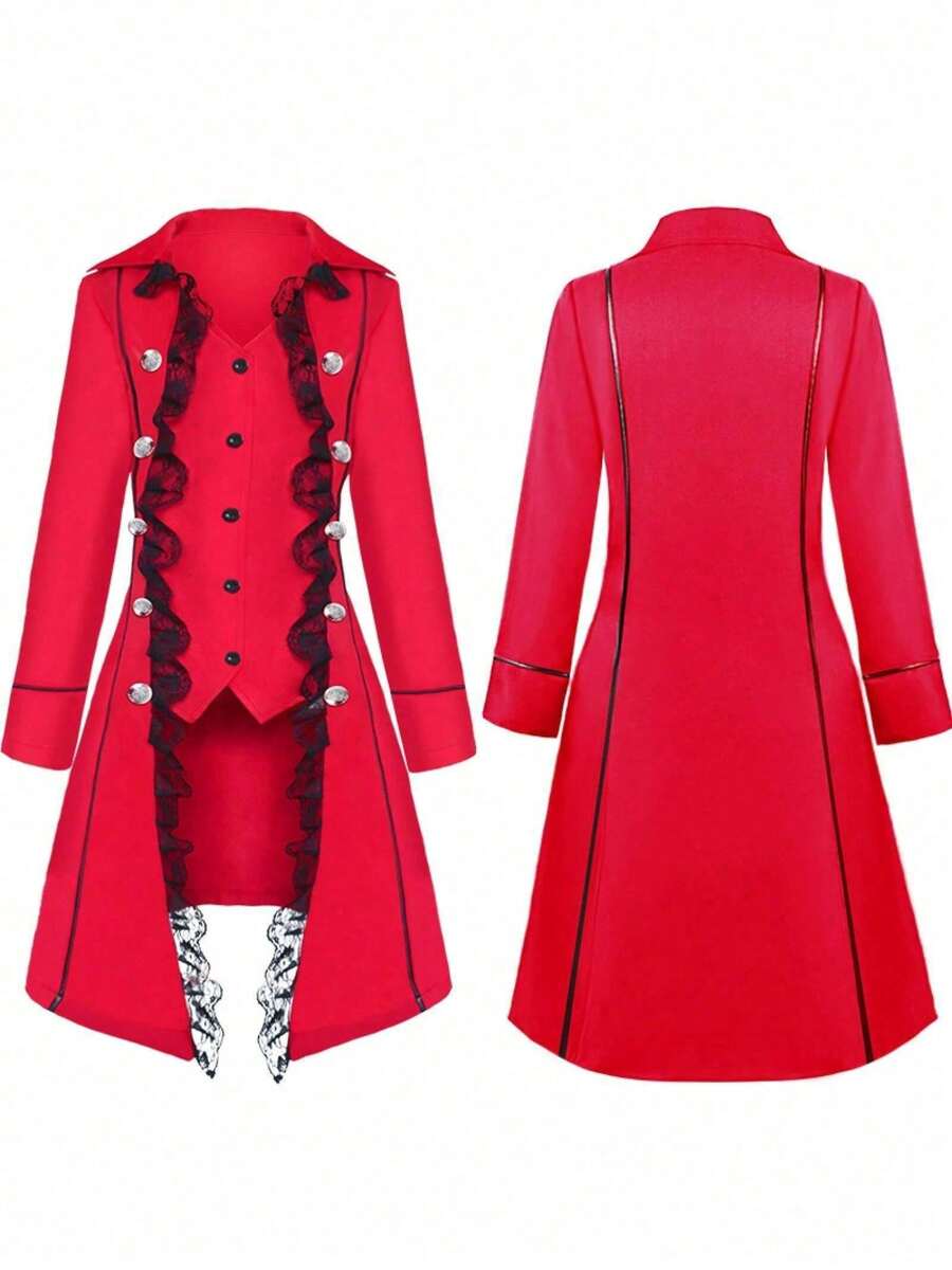 Cosplay Clothing - Lace Trim Skirt - Red - View 1