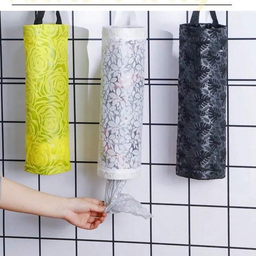 1 chiếc giá đựng túi rác treo tường sáng tạo, dụng cụ sắp xếp túi nhựa, hộp đựng túi rác nhà bếp, không cần khoan. - Nhiều màu - Xem 1