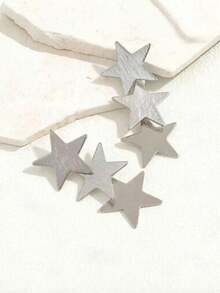Pendientes con forma de estrella - Blanco - Ver 3