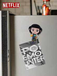 1pc Netflix Official " Witch Hunters" 3D PVC Fridge Magnet, Cute Character Design Magnetic Fridge Decor, Includes , Zoe And Adorable Tiger Figures, Suitable For Home Kitchen Decor And Anime Fan Collectibles - A - View 3
