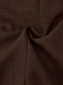 Conjunto de 2 piezas de chaqueta de traje y pantalones de cuello alto de un solo botón, estilo casual de negocios, apto para todas las estaciones - Marrón 2 - Ver 3
