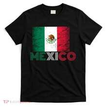 Vintage Mexican Flag T-Shirt - Retro Distressed Graphic Tee With Eagle, Snake, And Cactus Design, Soft And Breathable Fabric, Regular Fit, Unisex Casual T-Shirt For Men And Women, Machine Washable, For All Occasions, Mexican T-Shirt, Everyday Wear, Classic Crew Neck, Durable Print, Printed T-Shirt, For Streetwear Lovers, Urban Fashion, High-Quality Print, For Urban Style Enthusiasts - 黑色 - 查看 8