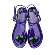 A Pair Of Round Toe New Jelly Sandals For Women, Non Slip Soft Bottom PVC Beach Sandals, Lemon Fruit - 西瓜 - 查看 9
