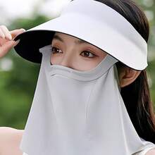 1 chiếc mũ che nắng mùa hè chống tia UV, che kín mặt, làm từ chất liệu lụa băng thoáng khí, có nam châm. - Nhiều màu - Xem 9