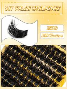 Rikuaild 130/169 cặp mi giả dày dặn, độ cứng 150D/200D, kiểu D Curl, tạo hiệu ứng ấn tượng, mềm mại, thích hợp cho du lịch, nghỉ dưỡng và trang điểm dự tiệc. - D - Xem 3