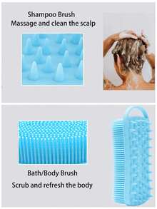 1 chiếc cọ tắm silicon hai mặt, thích hợp để tẩy tế bào chết da đầu và toàn thân. Cọ tắm silicon vuông hai mặt. - Nhiều màu - Xem 4