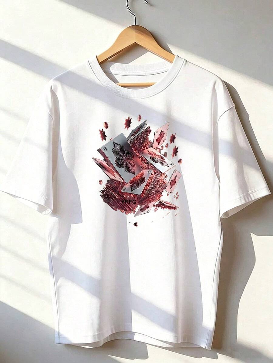 Short-Sleeve T-Shirt With A Dynamic And Modern Design. Fashionable Short-Sleeve T-Shirt For Spring And Summer 2026, Made In Mexico, 180 Grams. Cartoon Print, Couple Design, Suitable For Indoor Or Outdoor Wear. Crew Neck, Unisex, Ideal For The Office And Leisure. One-Piece Pack. - WH-P631577SLNDXZGY433 - 查看 1