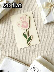 1pc Blank Wooden Tulip Decor, Handprint Art Wooden Sign, Baby Handprint Floral Keepsake, Mother's Day Gift From Kids, Newborn Memorial Craft, Home Decor, DIY Craft Kit For Children, Tulip Handprint Art Wooden Sign, Cozy Home Decor, Mother's Day Handprint Floral DIY Card, Suitable For Living Room, Bedroom, Office Desk, Mother's Day, Wedding Anniversary, Friends, High-End Household Gift - DIY Handprints With Small Flowers - View 5