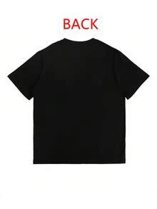 [Camiseta para todas las estaciones]Camiseta de cuello redondo con estampado de abuela y nieto, adecuada para todas las estaciones, ropa de mujer. - Negro - Ver 3